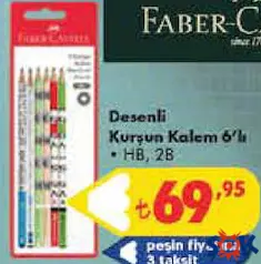 FABER-CASTELL DESENLİ KURŞUN KALEM 6'LI indirimli fiyat FABER-CASTELL DESENLİ KURŞUN KALEM 6'LI fiyat ve kampanya bilgisi